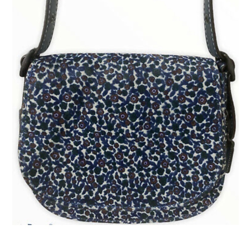 Coach Ranch Floral Mist Saddle Bag Calf Hair Leather Rare Shoulder Crossbody Bag